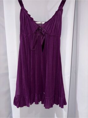 Victoria's Secret Purple Satin-Trim Chemise